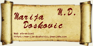 Marija Dosković vizit kartica